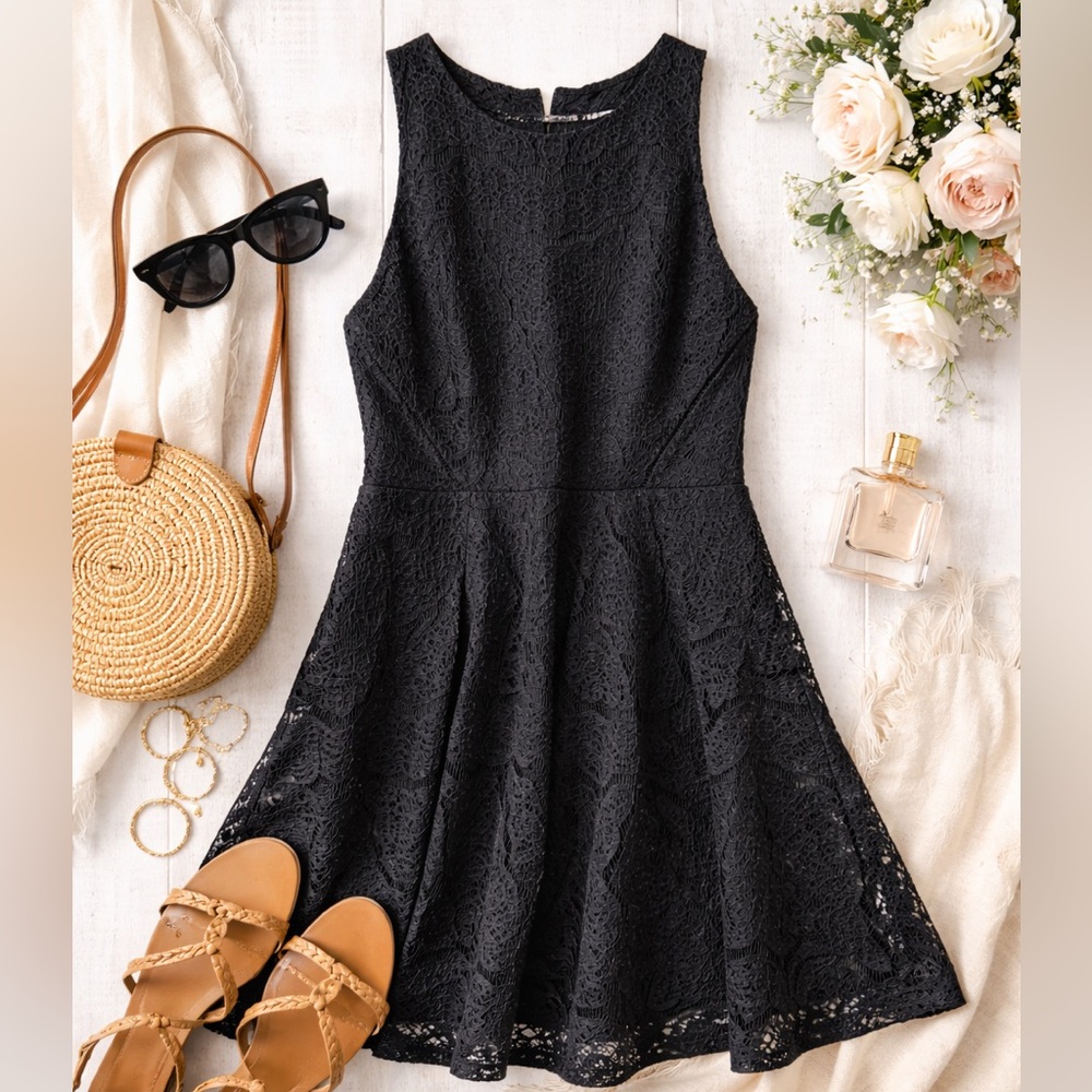 Mossimo Black Lace Sleeveless Fit & Flare Dress – XXL